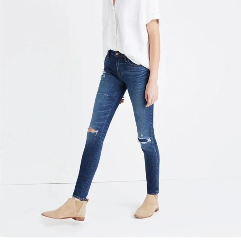 Madewell 9" High Riser‎ Skinny Skinny Jeans Distressed Blue E9705 Mens 26